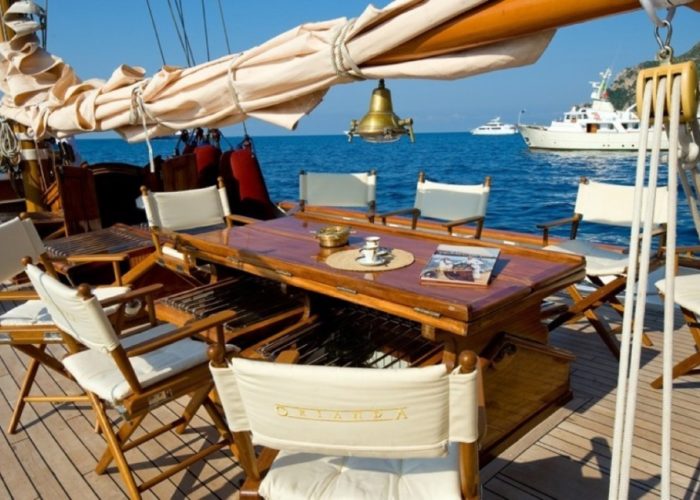 sailing yacht Orianda deck table