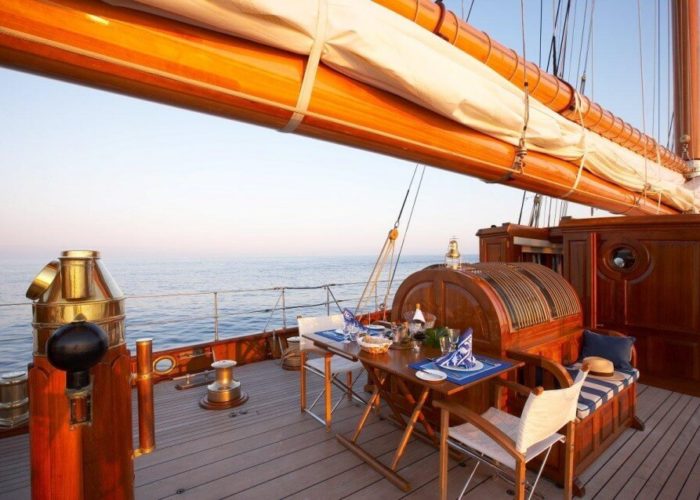 Classic Sailing Yacht Germania Nova Breakfast On Deck