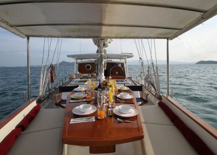 Classic Sailing Yacht Meta IV Dinner Table