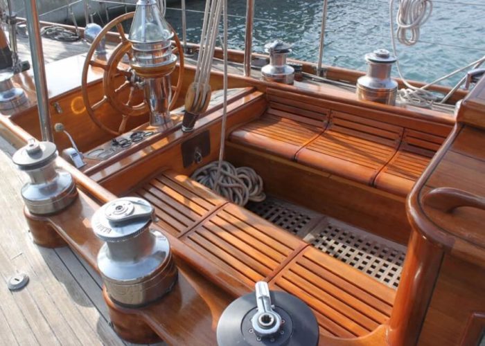 Classic Sailing Yacht Ivanhoe Cockpit Aft