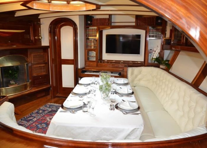 Classic Sailing Yacht Whitefin Dining Table