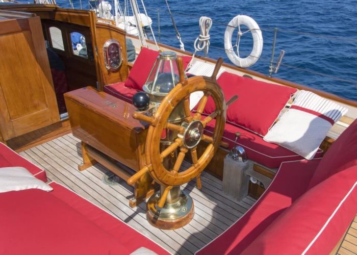 Classic Sailing Yacht Puritan Helm