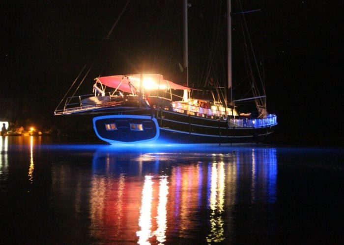 Classic Sailing Yacht Nostra Vita At Night
