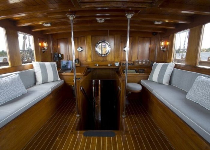 Classic Sailing Yacht Eros Cockpit