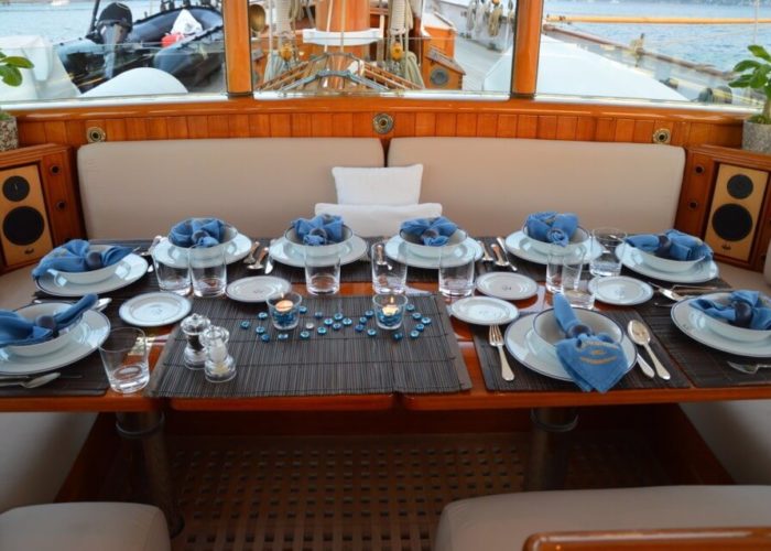 Classic Sailing Yacht Shenandoah Of Sark Outside Dining