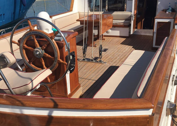 Classic Sailing Yacht Lamadine Aft Deck