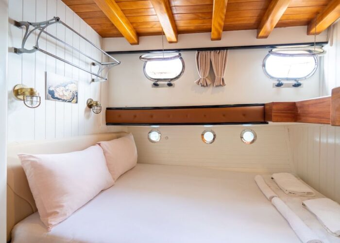 the 24m gulet Kavira II double ensuite cabin 2 with a double berth